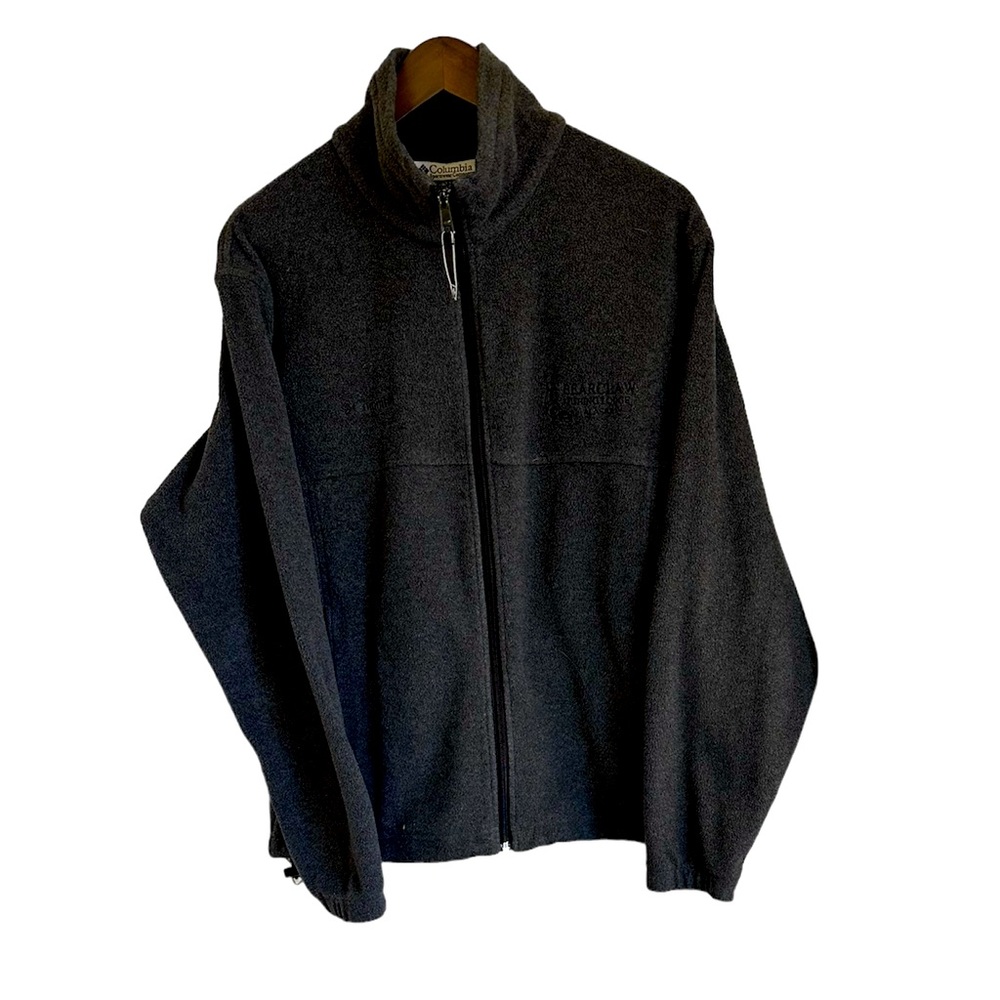 Columbia charcoal gray full zip fleece jacket men, medium